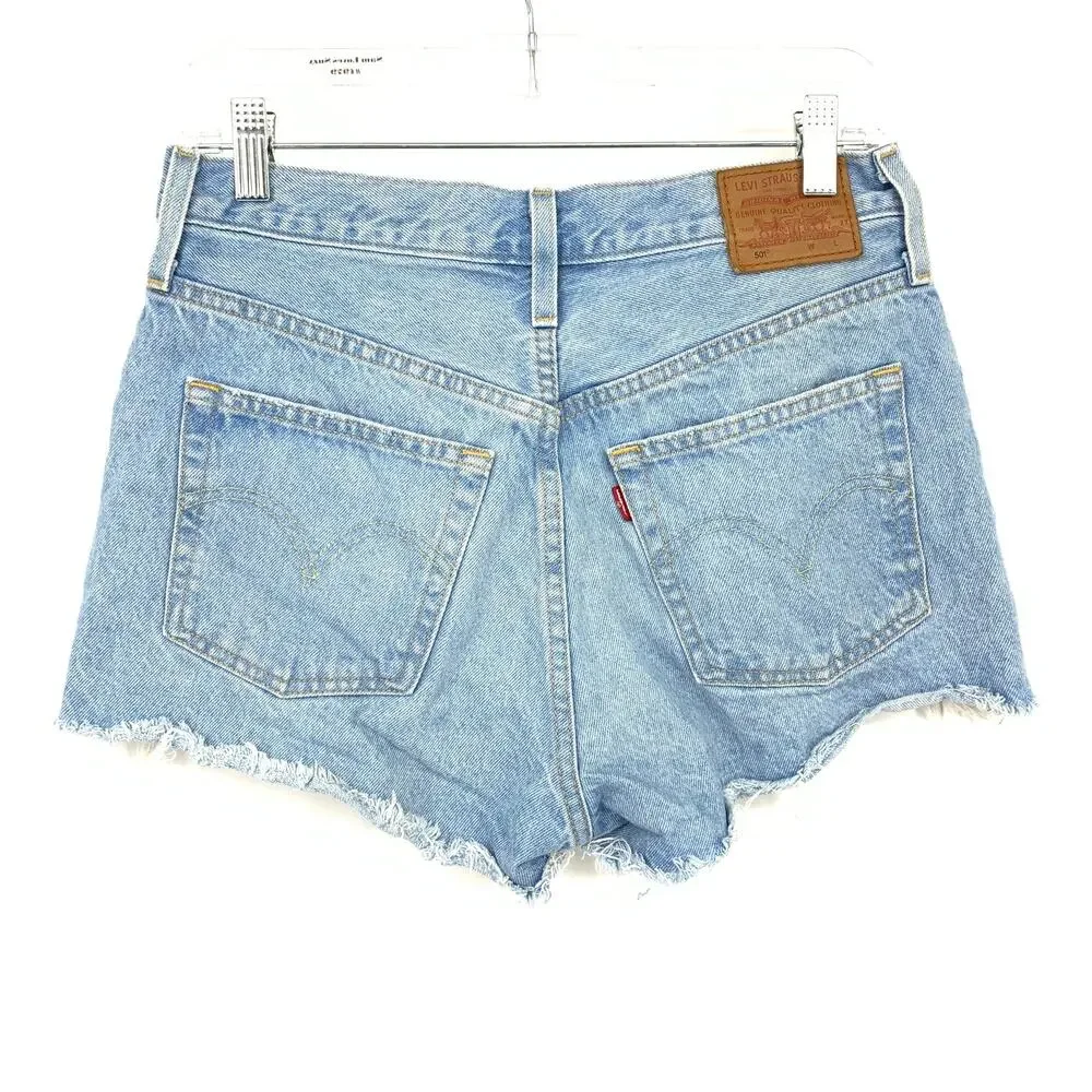 Levis 501 Cut Off Jean Shorts Womens Sz 28